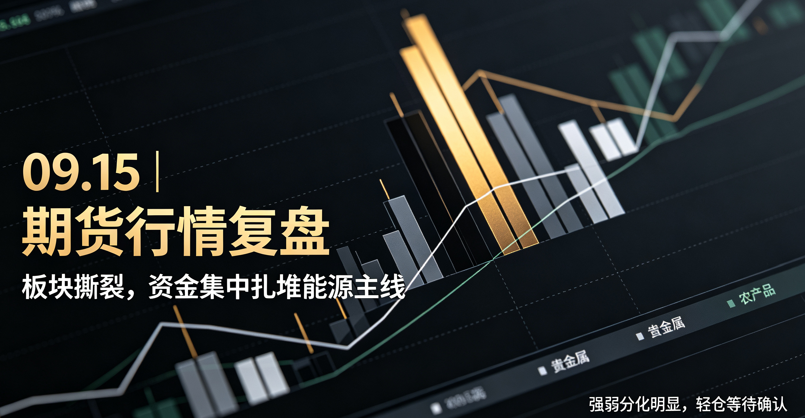 09.15｜期货行情复盘，板块撕裂，资金集中扎堆能源主线示意图