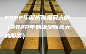 2022年期货涨幅最大的（2022年期货涨幅最大的股票）