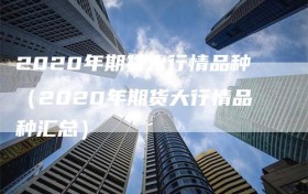 2020年期货大行情品种（2020年期货大行情品种汇总）