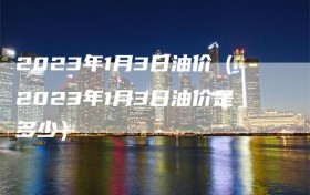 2023年1月3日油价（2023年1月3日油价是多少）