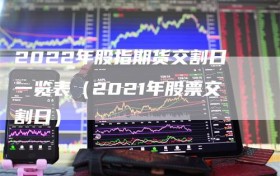 2022年股指期货交割日一览表（2021年股票交割日）