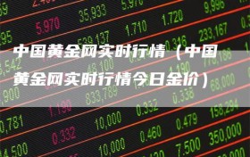 中国黄金网实时行情（中国黄金网实时行情今日金价）