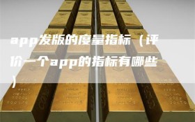 app发版的度量指标（评价一个app的指标有哪些）