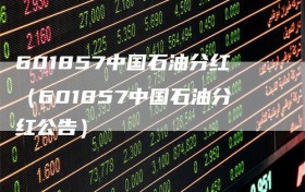 601857中国石油分红（601857中国石油分红公告）