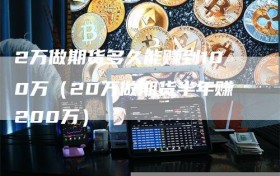 2万做期货多久能赚到100万（20万做期货半年赚200万）