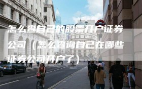 怎么查自己的股票开户证券公司（怎么查询自己在哪些证券公司开户了）