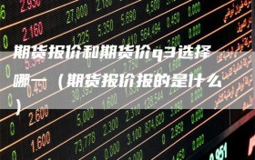 期货报价和期货价q3选择哪一（期货报价报的是什么）