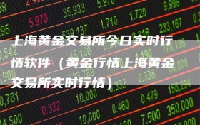 上海黄金交易所今日实时行情软件（黄金行情上海黄金交易所实时行情）