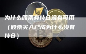 为什么股票有持仓没有可用（股票买入已成为什么没有持仓）