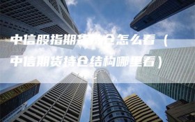 中信股指期货持仓怎么看（中信期货持仓结构哪里看）