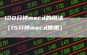 120分钟macd的用法（15分钟macd使用）