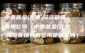 中泰首金(北京)投资管理有限公司（中泰首金(北京)投资管理有限公司是国企吗）