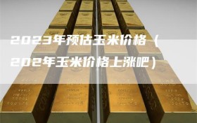 2023年预估玉米价格（202年玉米价格上涨吧）