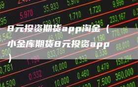 8元投资期货app淘金（小金库期货8元投资app）