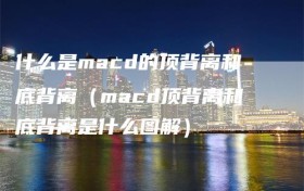 什么是macd的顶背离和底背离（macd顶背离和底背离是什么图解）